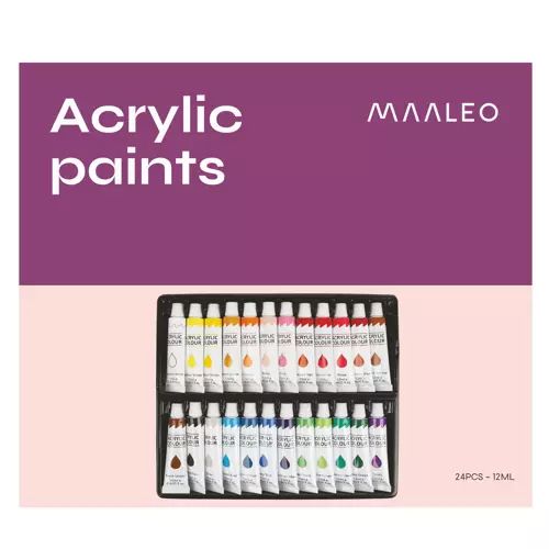 Akrylové barvy 24 ks - 12 ml. Maaleo 20363