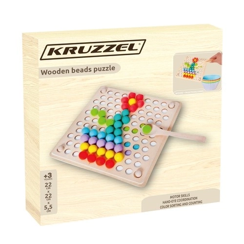 Dřevěné korálkové puzzle 22403