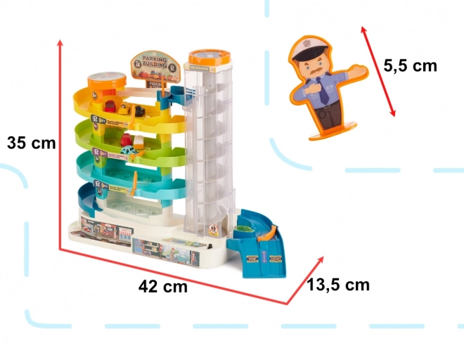 Parkovací garáž 4 úrovně elektrický výtah + 6 aut