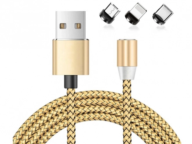 Magnetický nabíjecí kabel 3v1 micro type-c usb lightning 1m