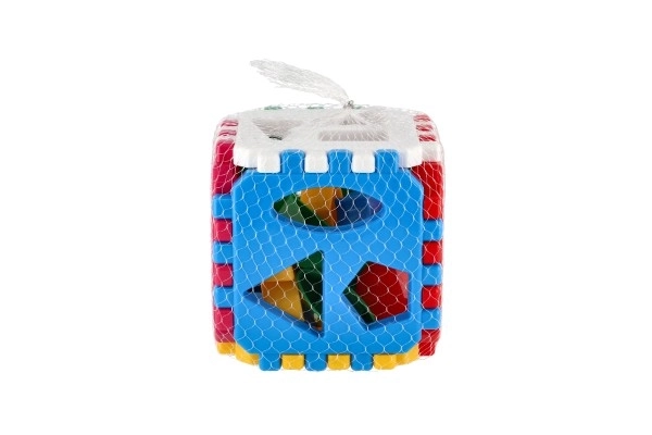 Vkládačka kostka plast 12x12cm v síťce 12m+