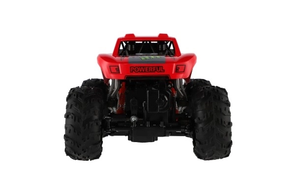 Auto RC terénní 4x4 červené plast 29cm 2,4GHz na baterie + dobíjecí pack v krabici 40x20x22cm