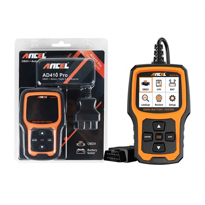 Diagnostický skener OBD2 a tester baterií 2v1 Ancel AD410 PRO