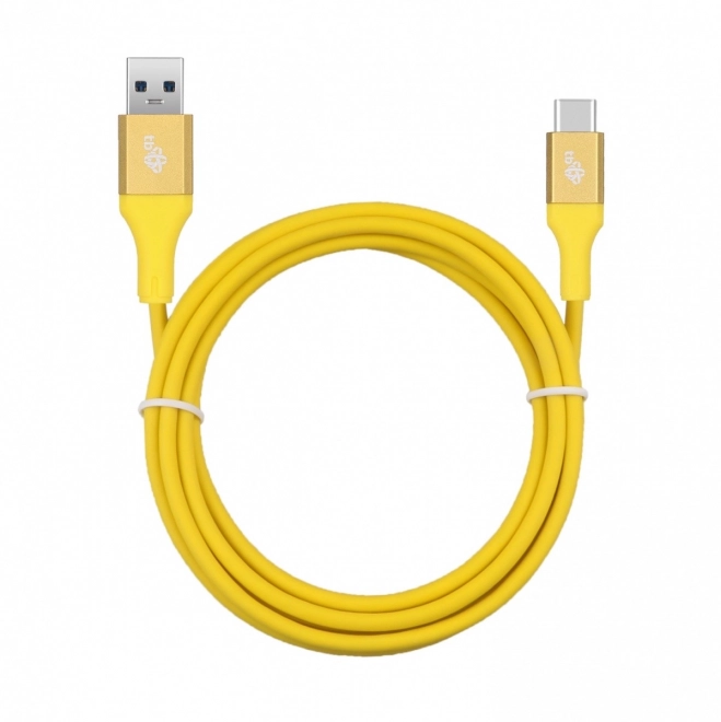 Kabel USB 3.0 - USB C 2m PREMIUM 3A žlutý TPE