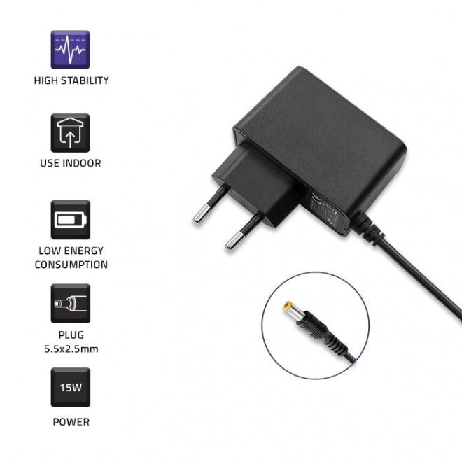 15W | 15V | 1A | 5,5*2,5 zásuvná napájecí jednotka