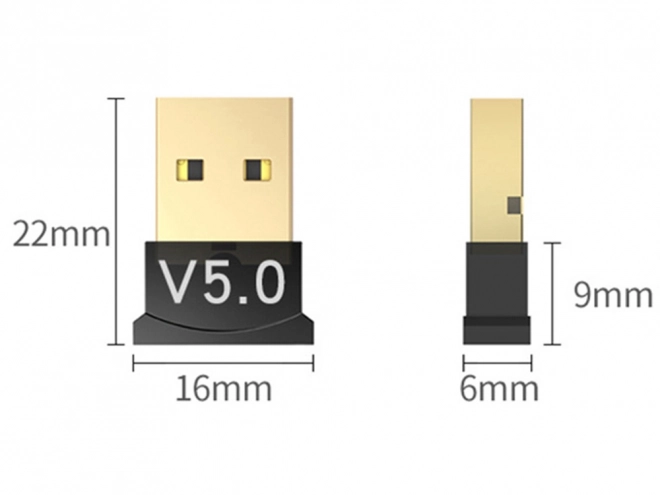 Adaptér Bluetooth dongle 5.0 s vysokou rychlostí USB rychle