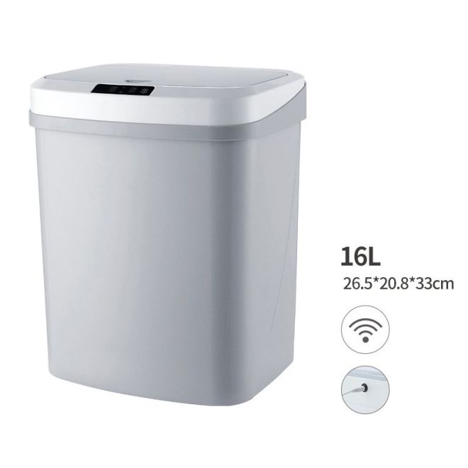 Automatický odpadkový koš s inteligentním senzorem 16l- šedý/baterie