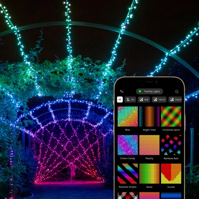 Řetězce chytrých vánočních stromků 100 LED RGB 8 m řetěz