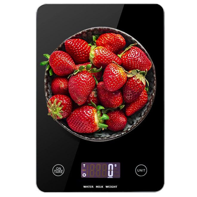 Elektronická kuchyňská váha do 5 kg se skleněným LCD displejem