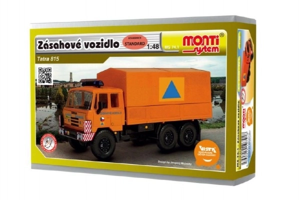 Stavebnice Monti System MS 74.1 Zásahové vozidlo CO Tatra 815 1:48 v krabici 22x15x6cm