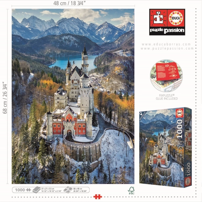 Puzzle 1000 prvků Zámek Neuschwanstein/Německo