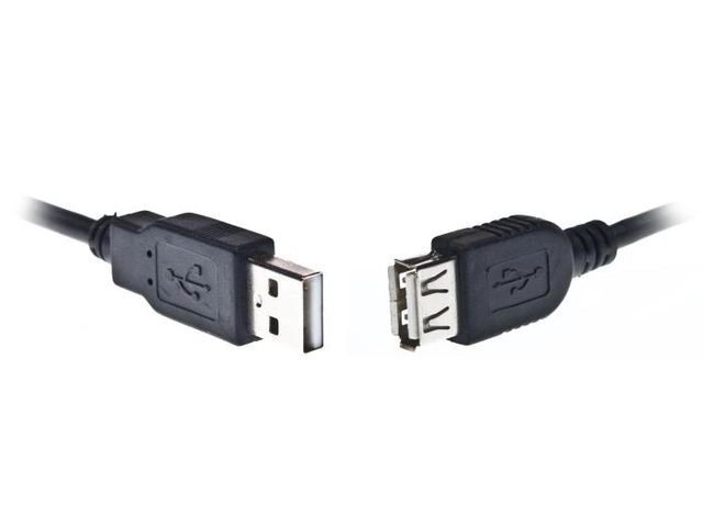 Prodlužovací kabel USB 2.0 typu AM-AF 1,8 m černý