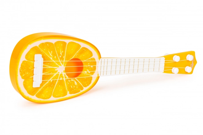 Dětské ukulele, čtyřstrunné, oranžové