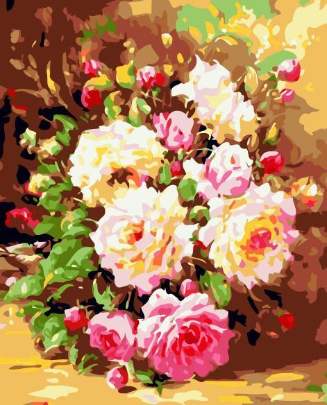 Malování podle čísel - Květinová kytice 60x75