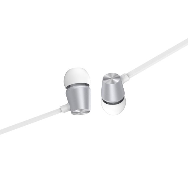 Drátová sluchátka Swissten Dynamic YS500 - stříbrná/bílá