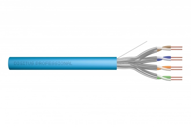 CAT6A, U/FTP, Dca, drát, AWG 23/1, LSOH, 100 m, lanko, modrý