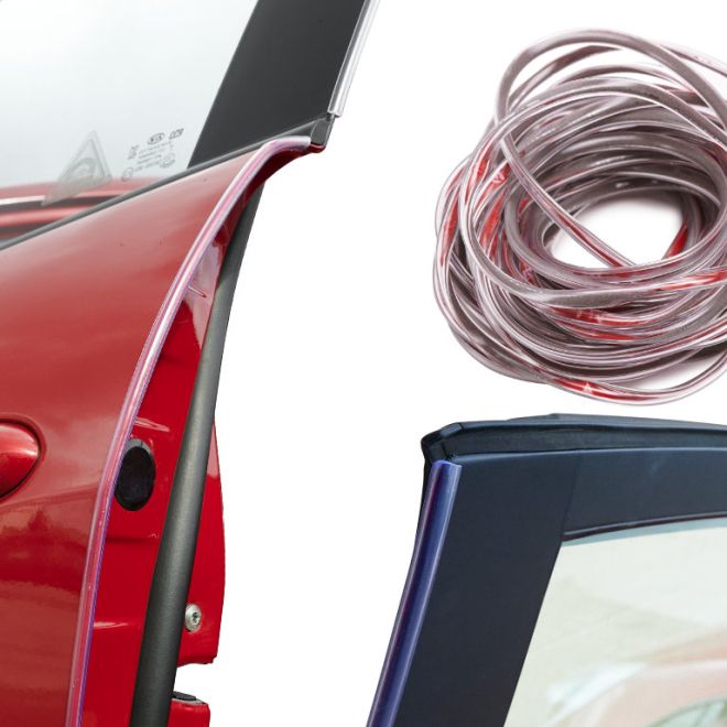 Ochranné lišty na dveře auta – 15 m - červené
