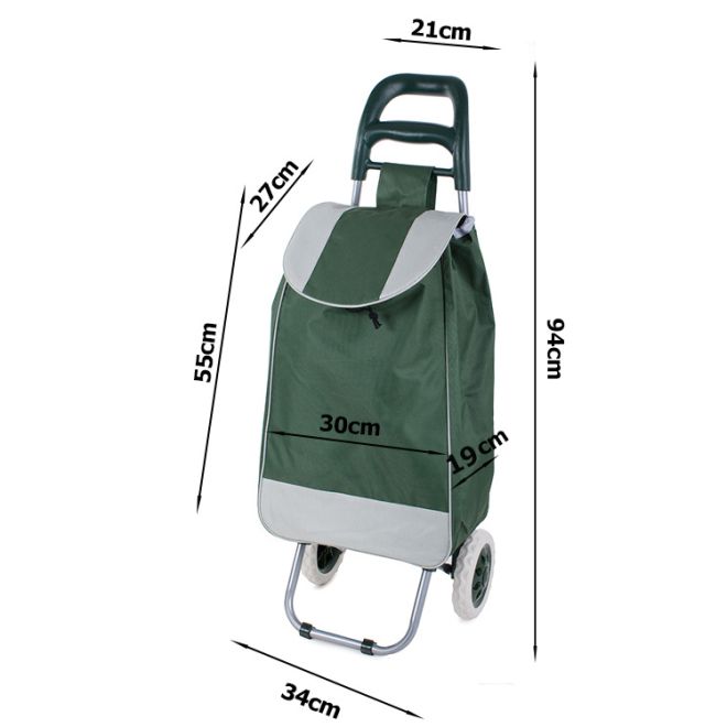 Nákupní vozík nákupní taška na kolečkách zelená
