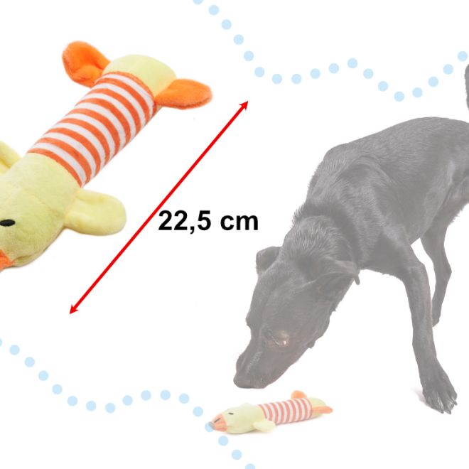 Žvýkací hračka pro psy - plyšová pískací kachna