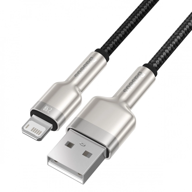 USB kabel pro Lightning Baseus Cafule, 2,4A, 0,25 m (černý)