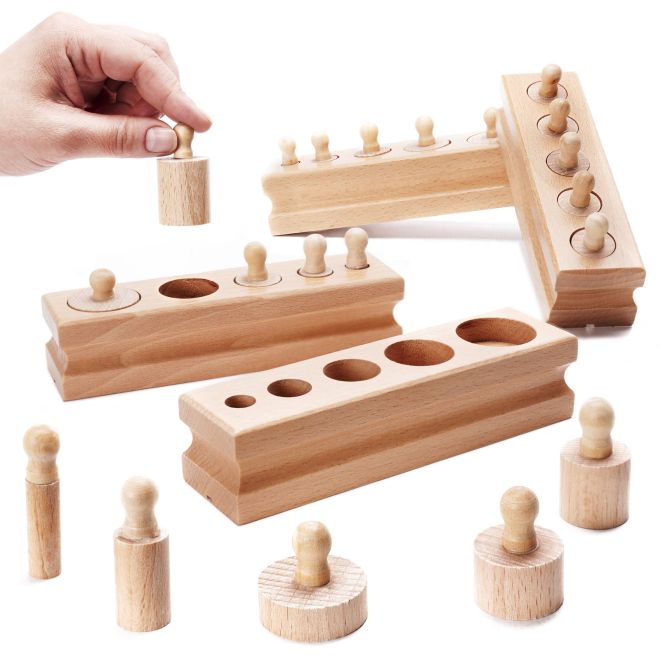 Dřevěné Montessori vkládací závažíčko