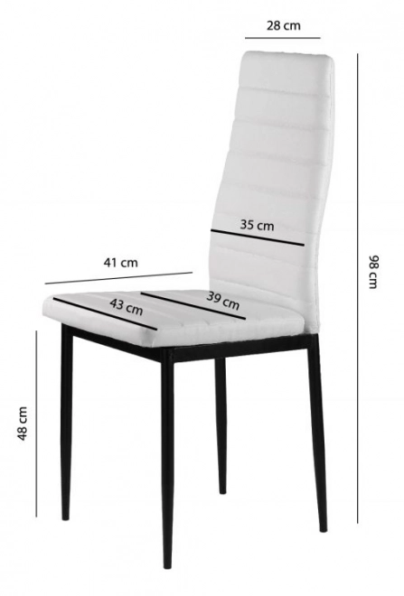 Sada 4 jídelních židlí s Eko-kůží a ergonomickým opěradlem, bílá