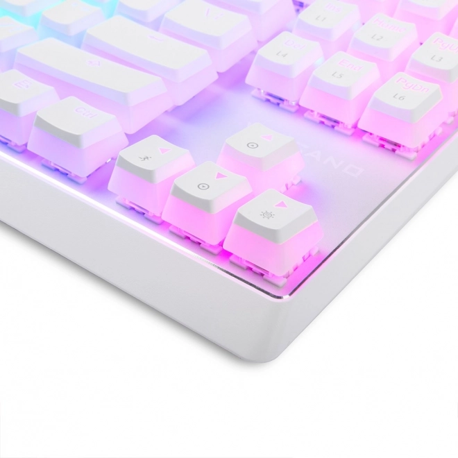 Drátová mechanická klávesnice RGB PUDDING EDITION bílá