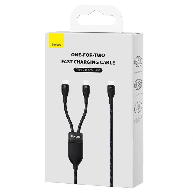 Kabel 2v1 USB Baseus Flash Series USB-C do USB-C 100W, 1,5 m (černý)