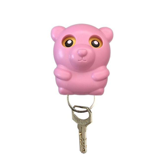 Přívěsek na klíče - růžový medvídek
