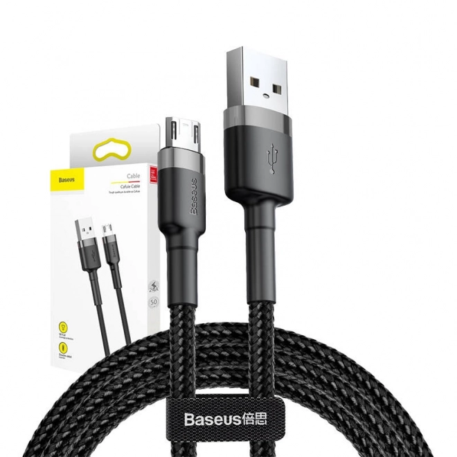 Kabel Baseus Cafule Micro USB 2,4A 0,5m (šedo-černý)