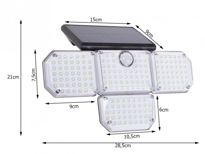 Solární lampa s pohybovým a soumrakovým senzorem