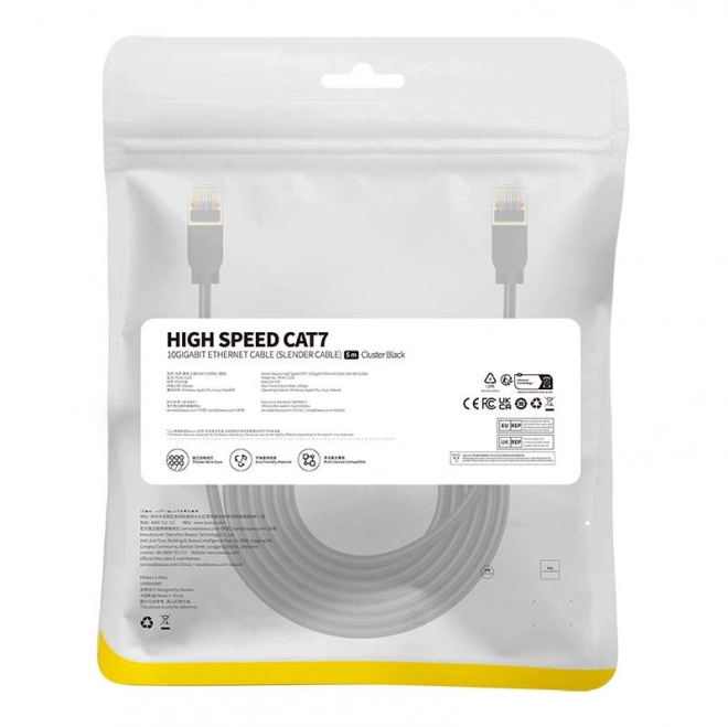 Baseus Cat 7 10Gb Ethernet RJ45 kabel 5m černý