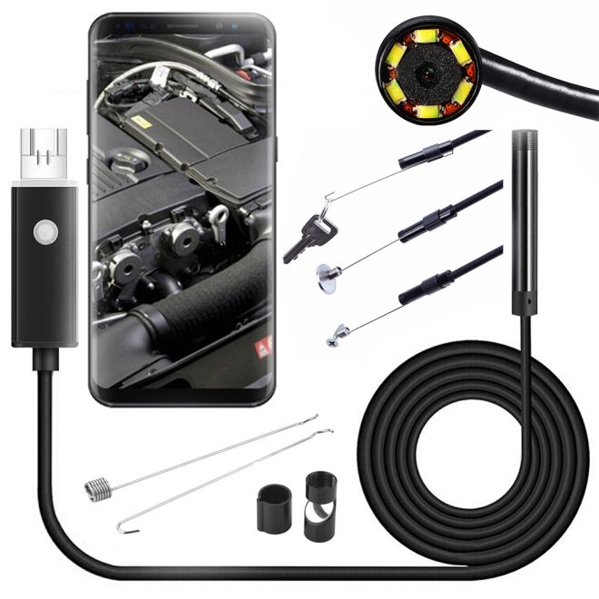 Endoskopická inspekční kamera android pc usb 10m led