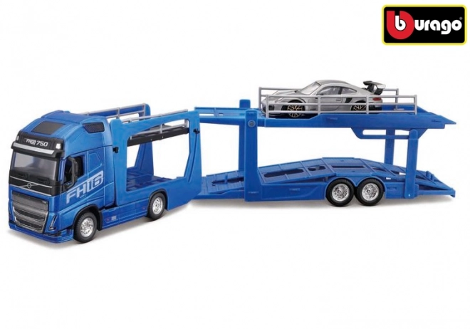 Víceúčelový přepravník STR FIRE 1:43 s Volvo FH16 a Porsche 911 GT2 RS