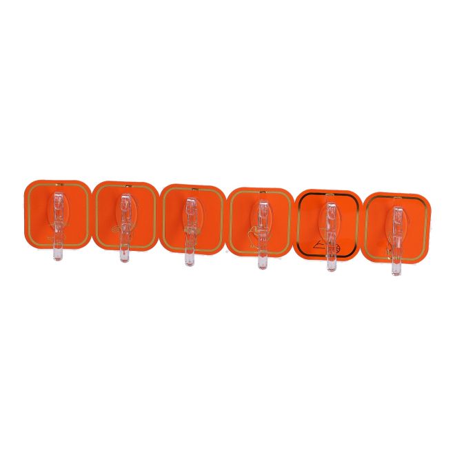Samolepicí háčky 6 kusů - oranžové