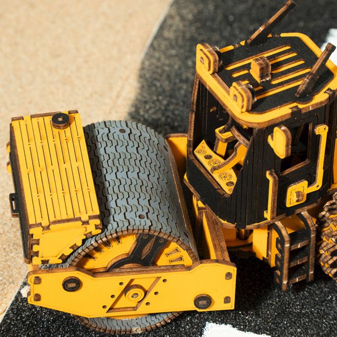 RoboTime dřevěné 3D puzzle - Silniční válec