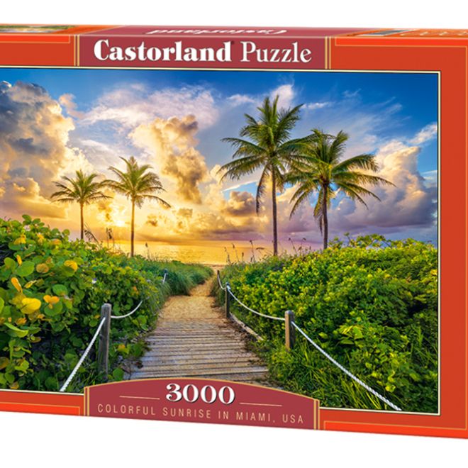 CASTORLAND Puzzle 3000 dílků Barevný východ slunce v Miami, USA - Východ slunce v Miami 92x68cm