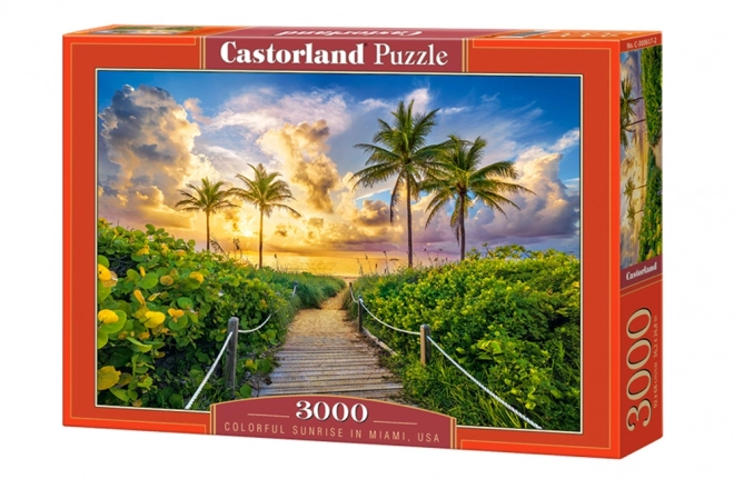 CASTORLAND Puzzle 3000 dílků Barevný východ slunce v Miami, USA - Východ slunce v Miami 92x68cm