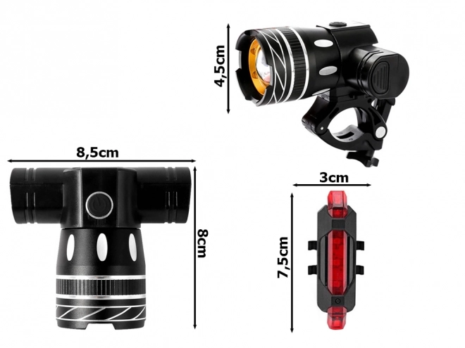 Světlo pro jízdní kola vedlo T6 Set přední zadní