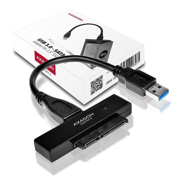 ADSA-1S6 USB 3.0 - SATA 6G adaptér pro rychlé připojení 2,5" SSD/HDD, včetně krabice