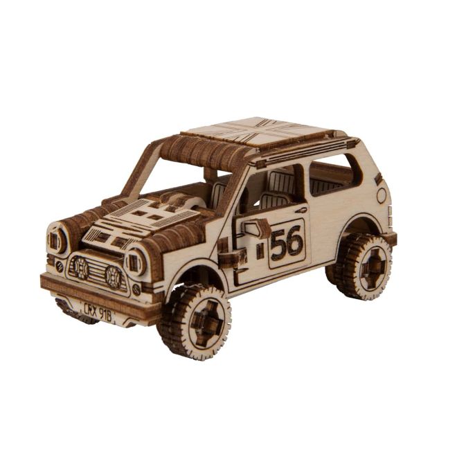 Dřevěné 3D puzzle - Model rallye auta1 (Mini Cooper)