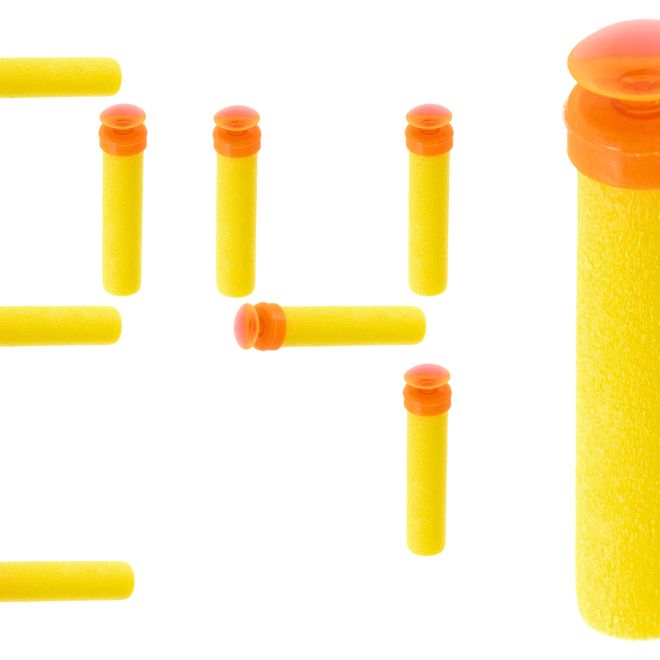 Šipky kompatibilní s NERF aumnicia pro žlutou barvu 24ks.