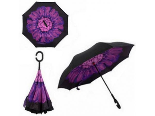 Reverzní skládací deštník