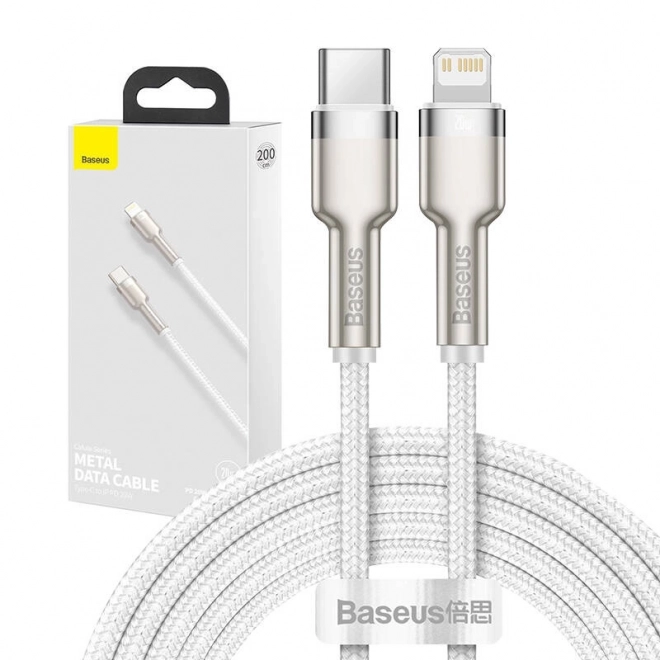 USB-C kabel pro Lightning Baseus Cafule, PD, 20W, 2m (bílý)