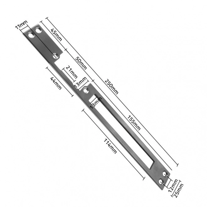 Oboustranný přímý nápis na dveřích | Záchytná deska | 250 mm | Nerezová ocel