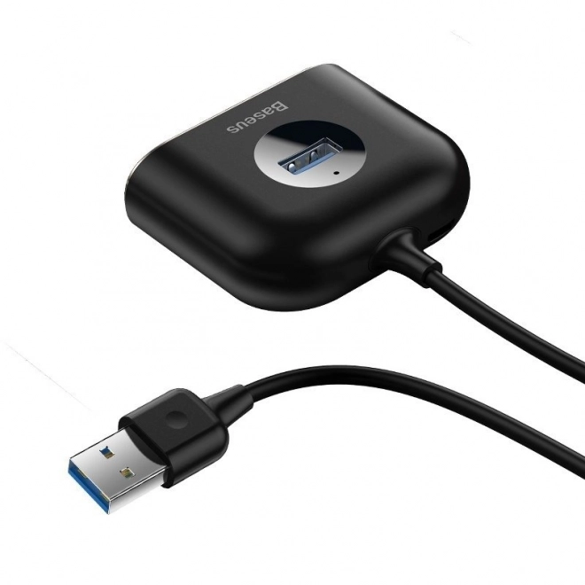 Baseus Square Round USB Adapter, HUB USB 3.0 na 1x USB 3.0 3x USB 2.0.1m - černý