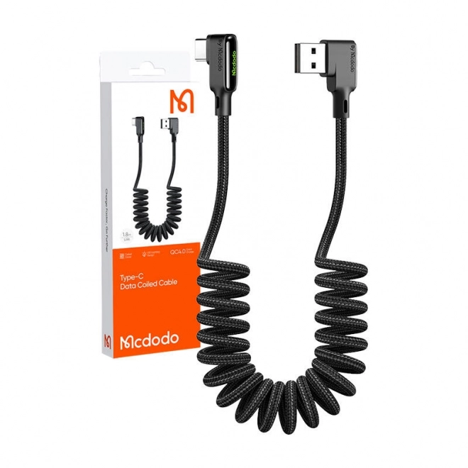 Kabel USB na USB-C, Mcdodo CA-7310, úhlový, 1,8 m (černý)