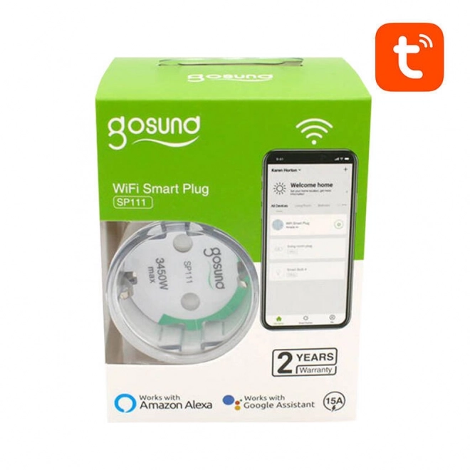 Chytrá zásuvka WiFi Gosund SP111 3680W 16A, Tuya 2-pack