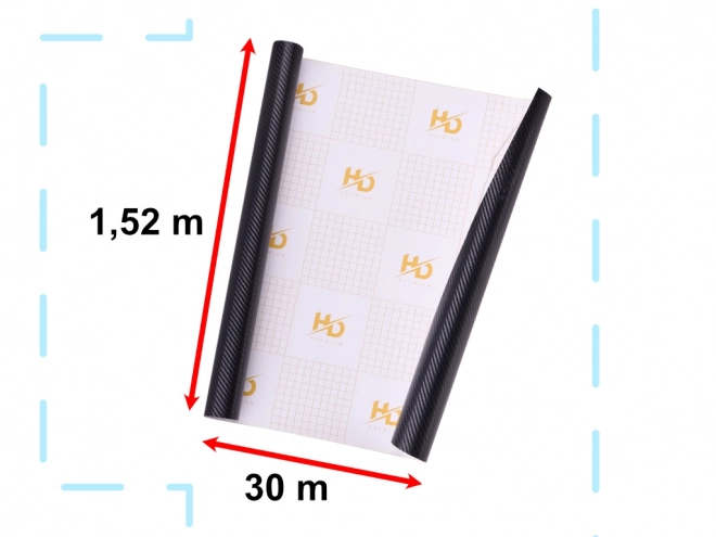 Uhlíková 3D fólie v roli černá 1,52x30m