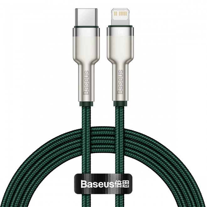 Kabel USB-C pro Lightning Baseus Cafule, PD, 20W, 1m (zelený)